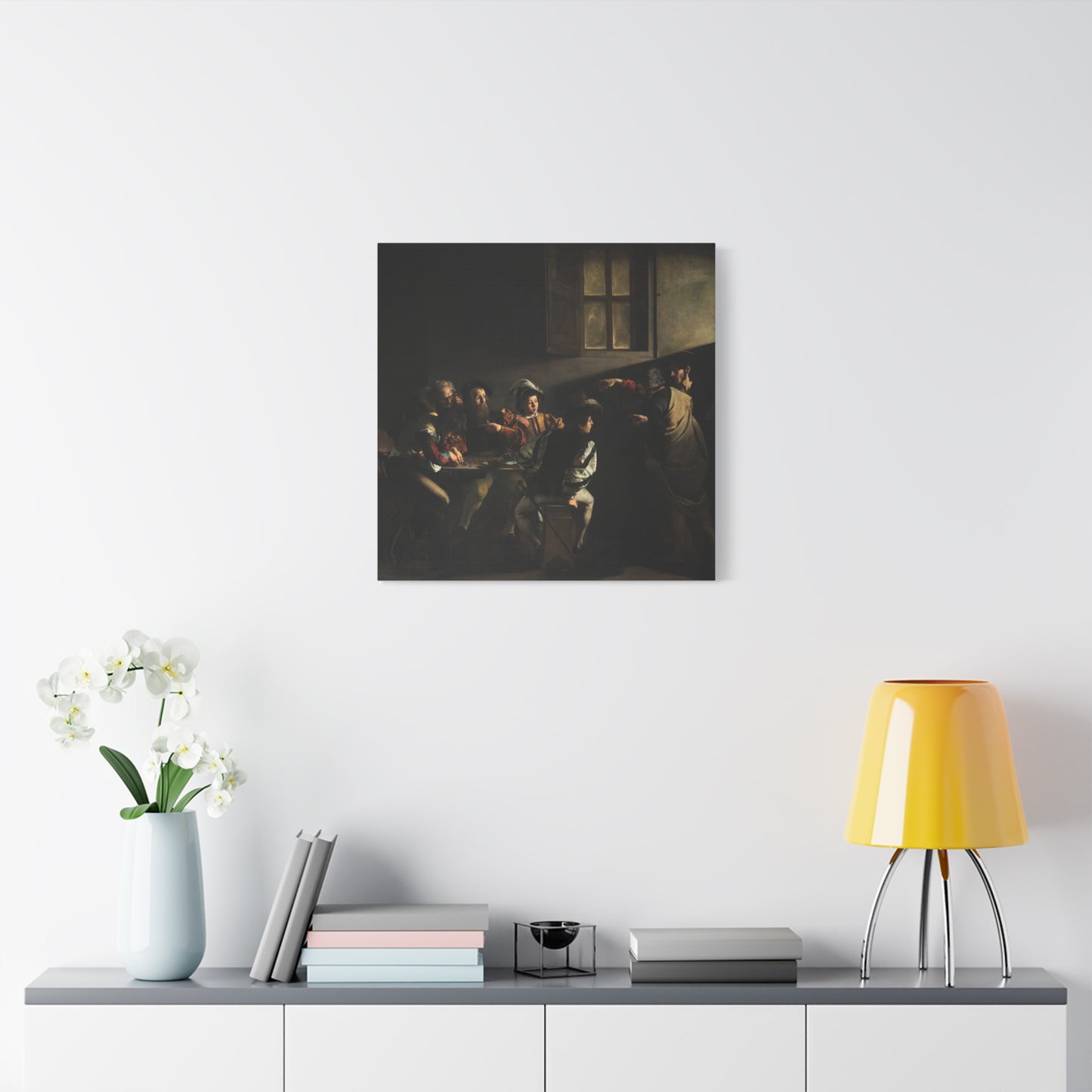 The Calling of Saint Matthew - Caravaggio (1599-1600) - Stretched Canvas Print