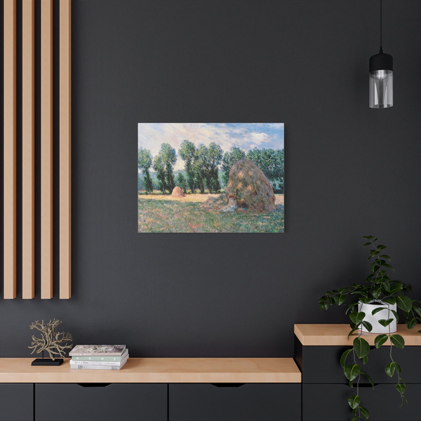 Haystacks - Claude Monet (1885) - Stretched Canvas Print