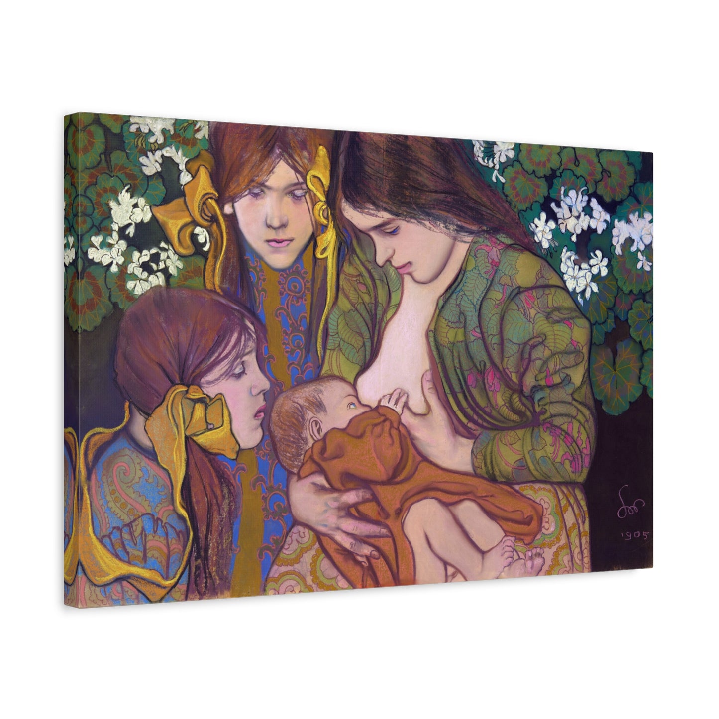 Motherhood (Macierzynstwo) - Stanisław Wyspiański (1905) - Stretched Canvas Print