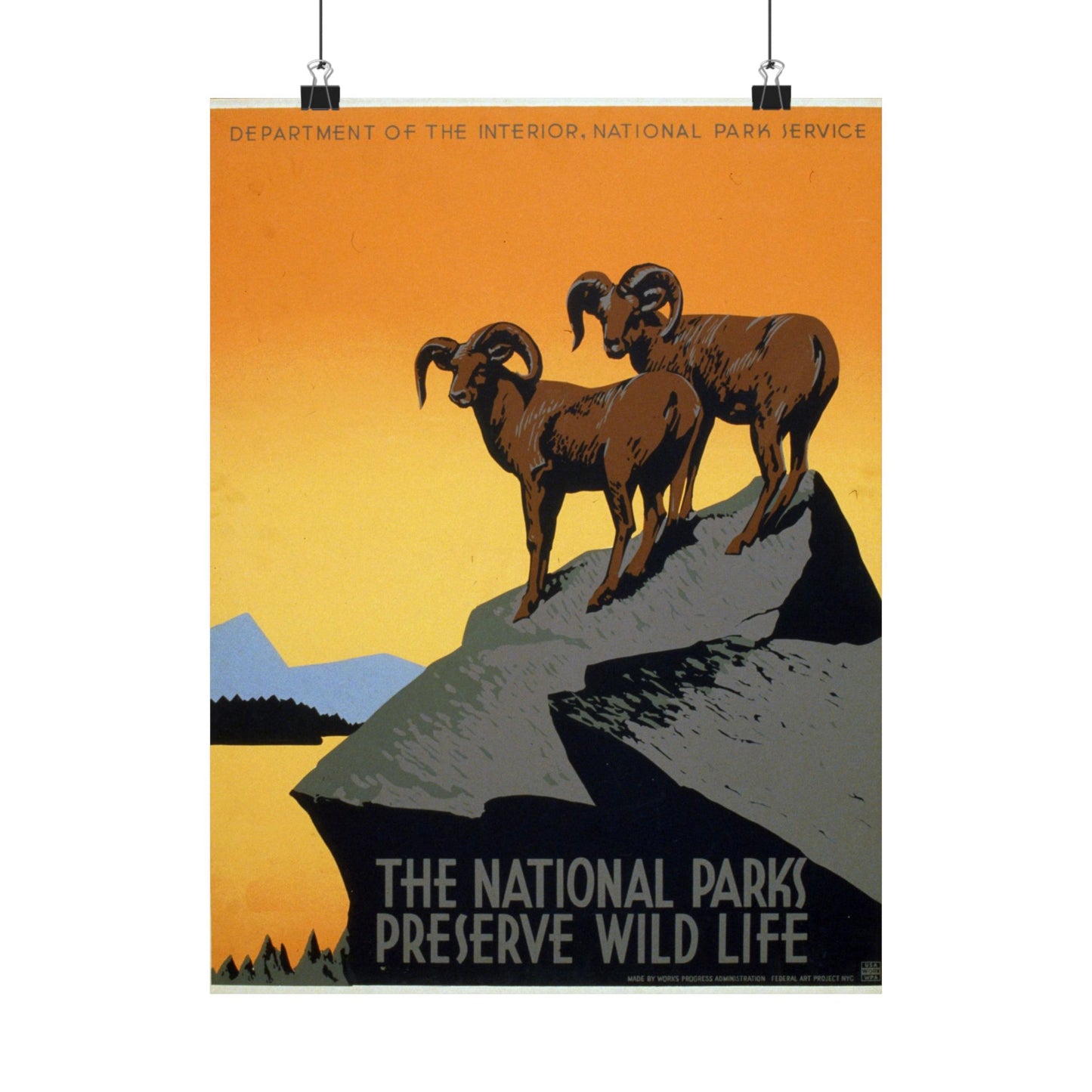 The National Parks Preserve Wild Life - WPA Poster (c. 1930s) - Wall Poster Print