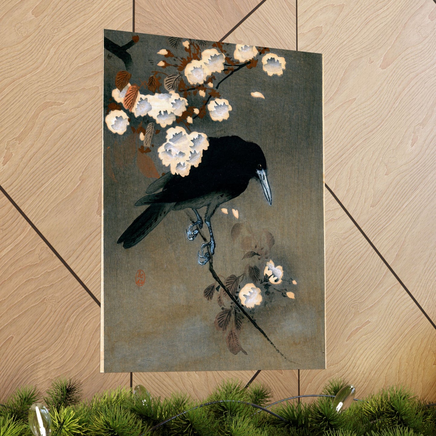 Crow and Blossom - Ohara Koson - Wall Poster Print