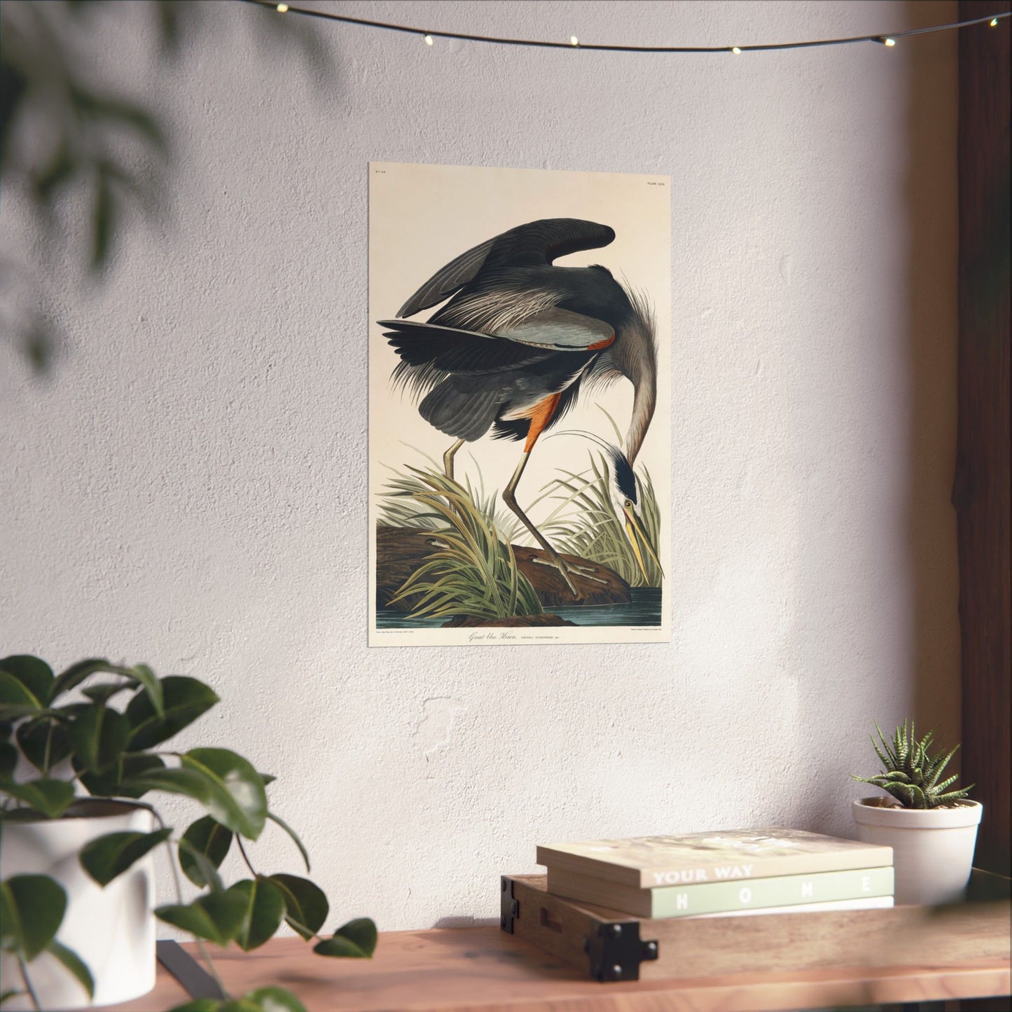 Great Blue Heron (Birds of America) - John James Audubon - Wall Poster Print