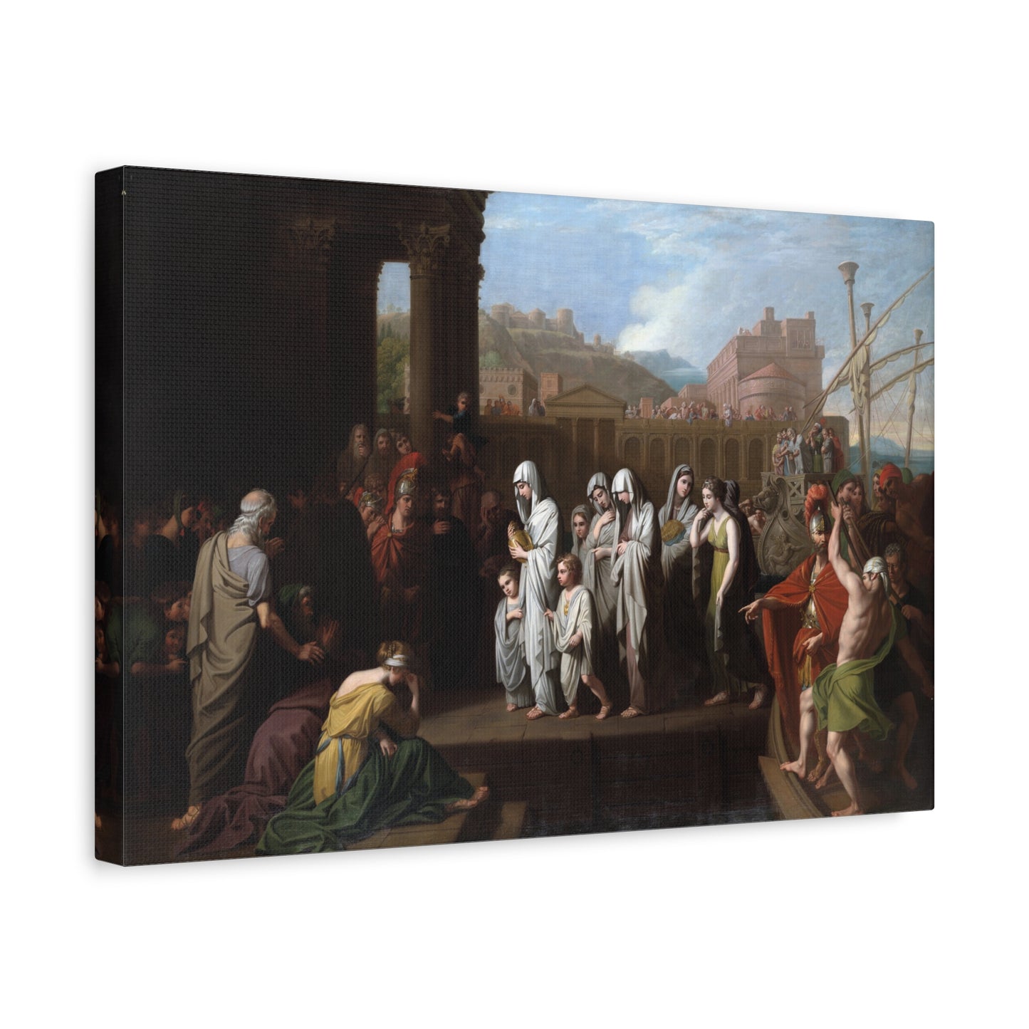 Agrippina Landing at Brundisium with the Ashes of Germanicus - Benjamin West (1768) - Stretched Canvas Print