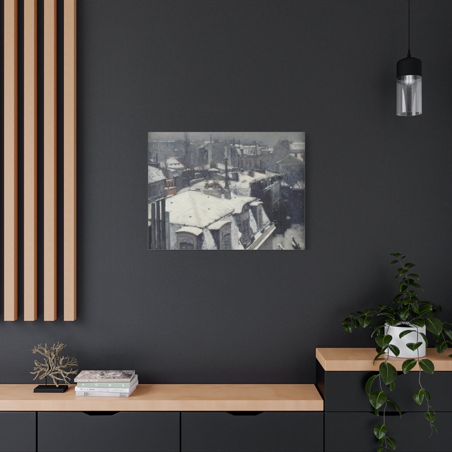 Vue de toits (Effet de neige) - Gustave Caillebotte (1878-79) - Stretched Canvas Print