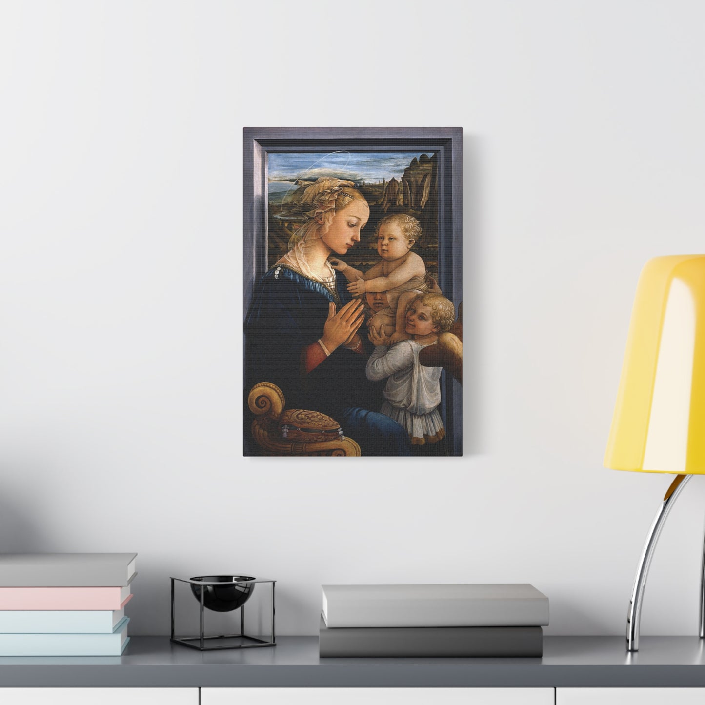 Madonna and Child with Two Angels - Fra Filippo Lippi (c. 1465) - Stretched Canvas Print