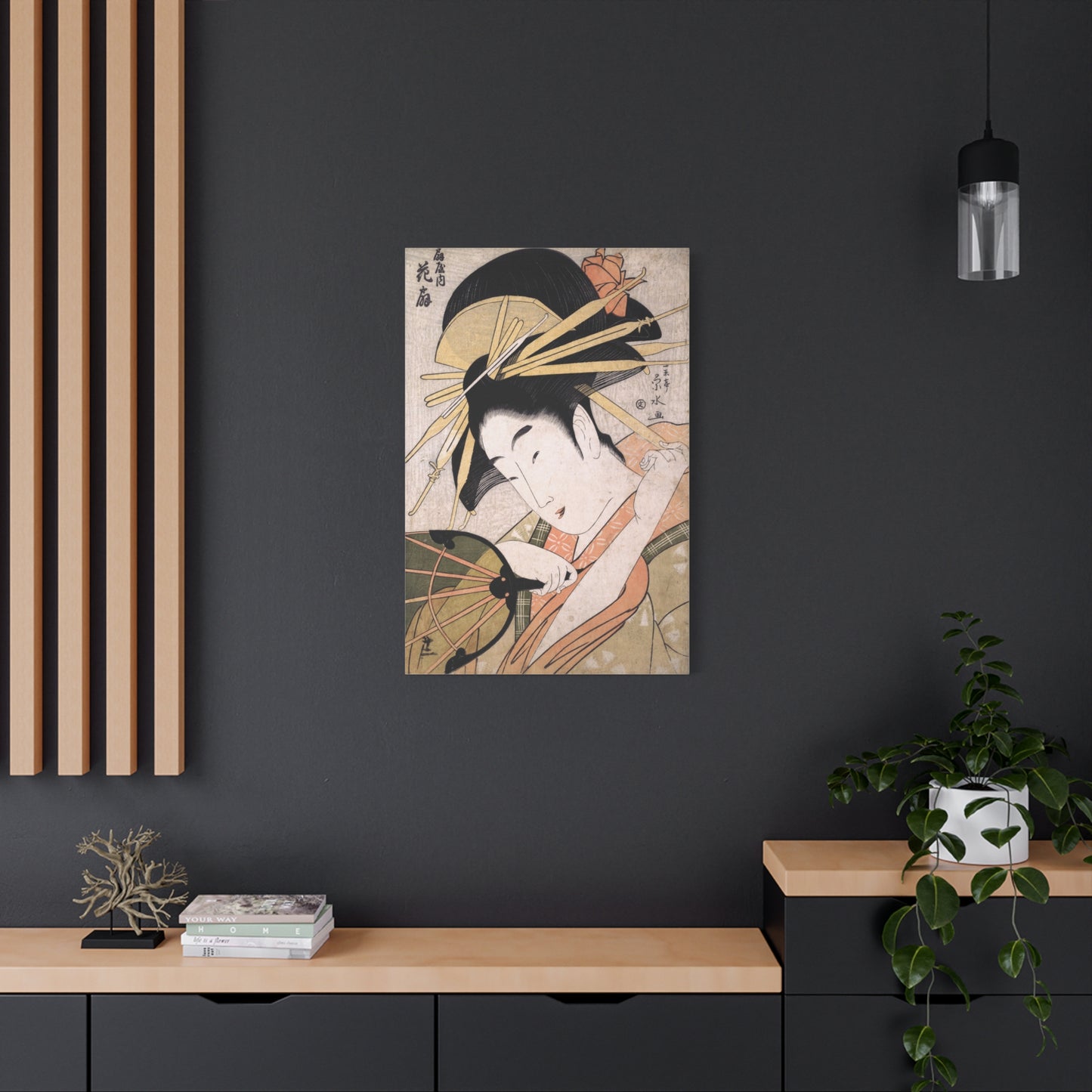 The Courtesan Hanaogi of Ogiya - Ichirakutei Eisui - Stretched Canvas Print