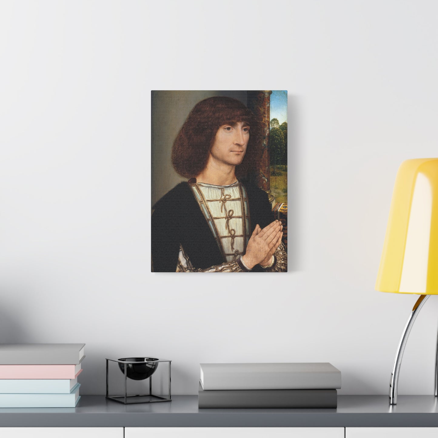 Portrait of a Young Man at Prayer - Hans Memling (c. 1485–1490) - Stretched Canvas Print