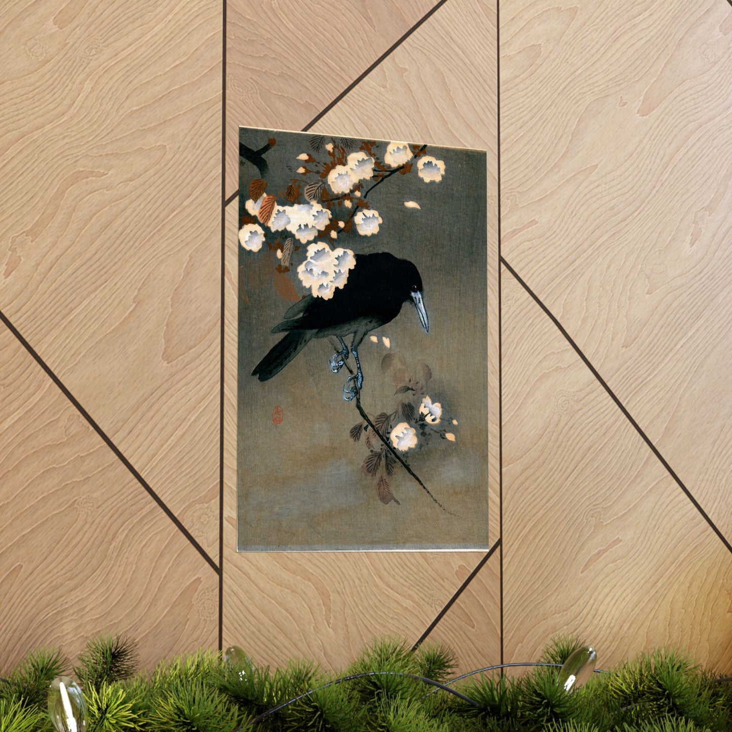 Crow and Blossom - Ohara Koson - Wall Poster Print