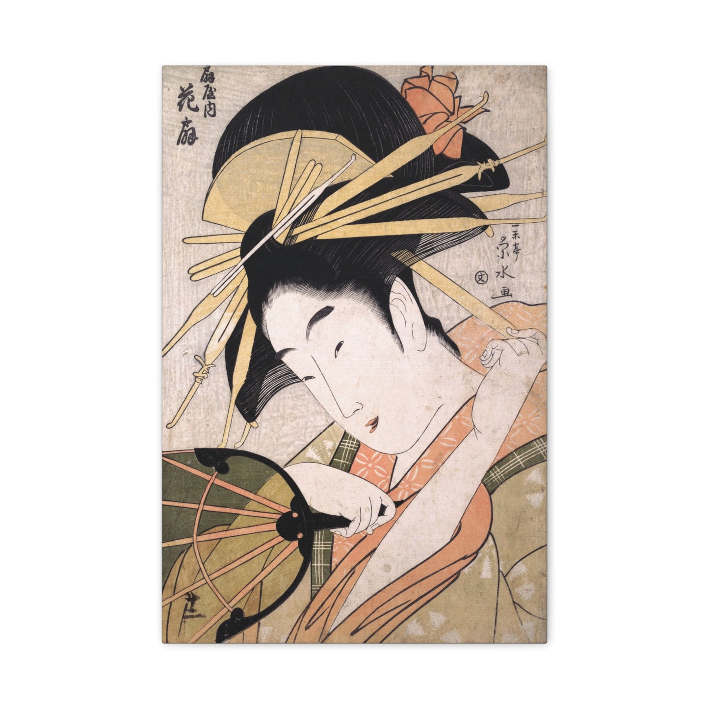 The Courtesan Hanaogi of Ogiya - Ichirakutei Eisui - Stretched Canvas Print