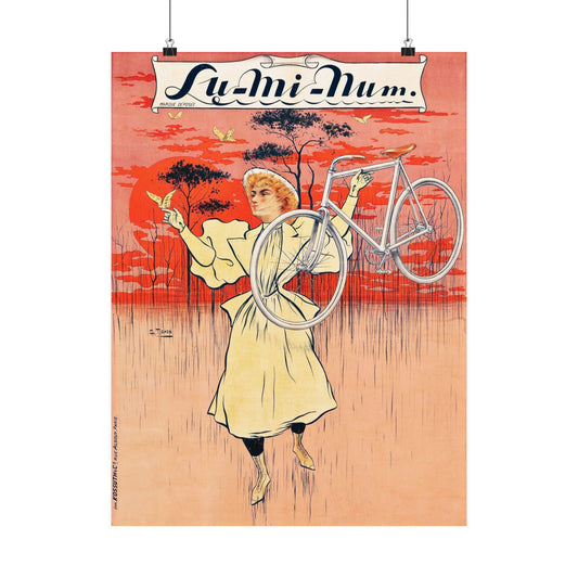 Lu-Mi-Num Bicycle ad - Charles Tichon (c. 1890s) - Wall Poster Print