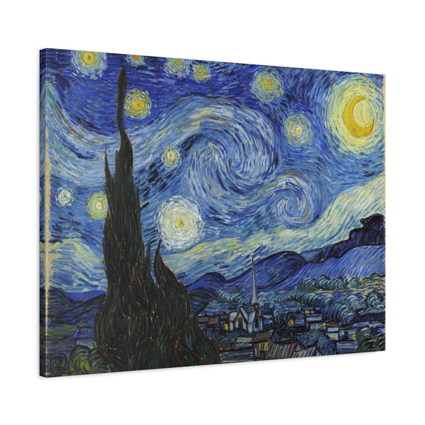 The Starry Night - Vincent van Gogh (1889) - Stretched Canvas Print