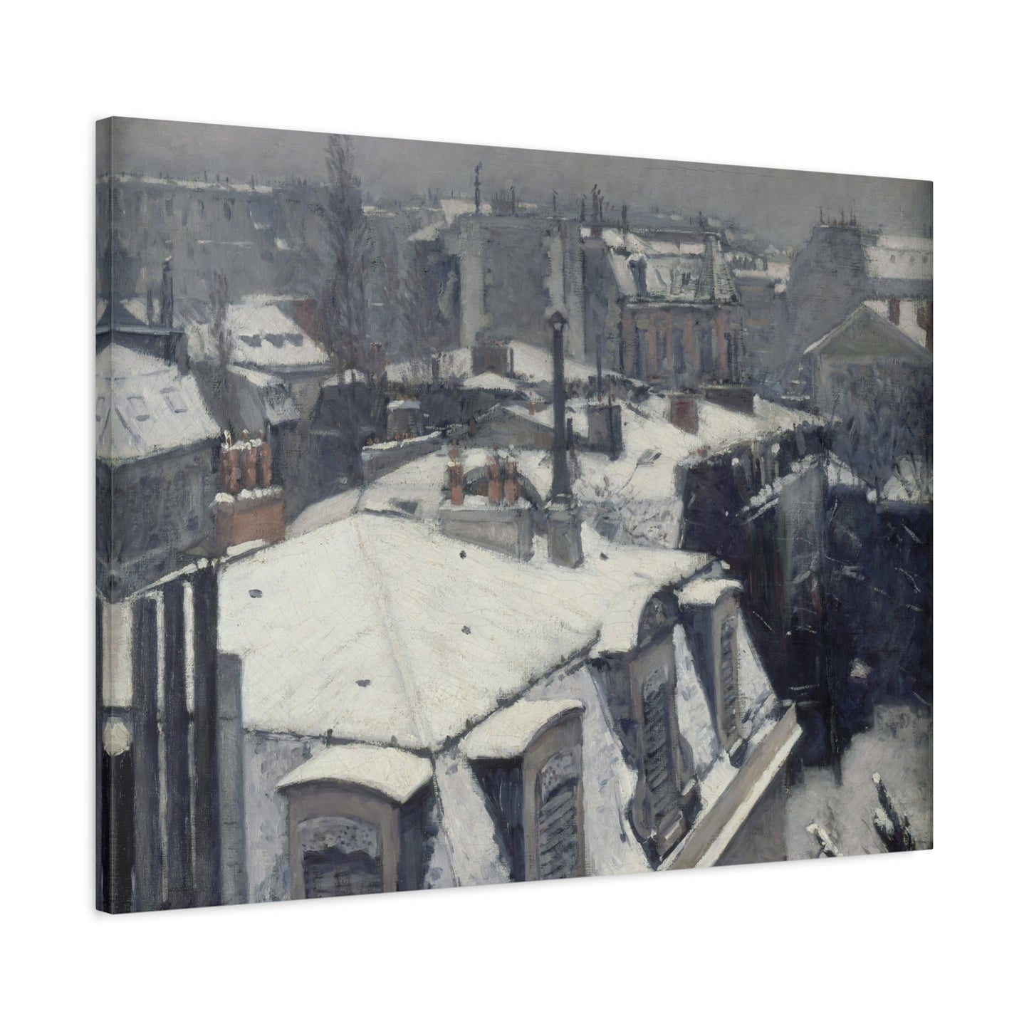 Vue de toits (Effet de neige) - Gustave Caillebotte (1878-79) - Stretched Canvas Print