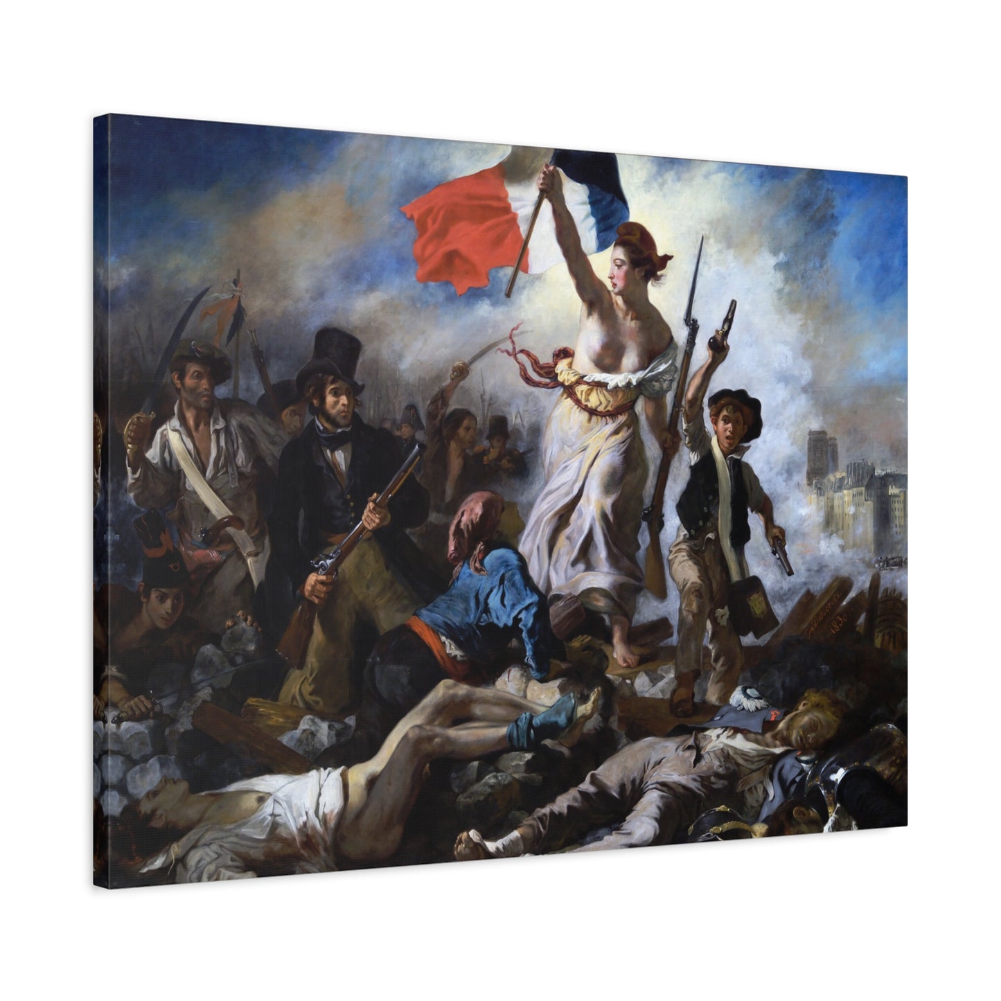 Liberty Leading the People - Eugene Delacroix (1830) - Stretched Canvas Print