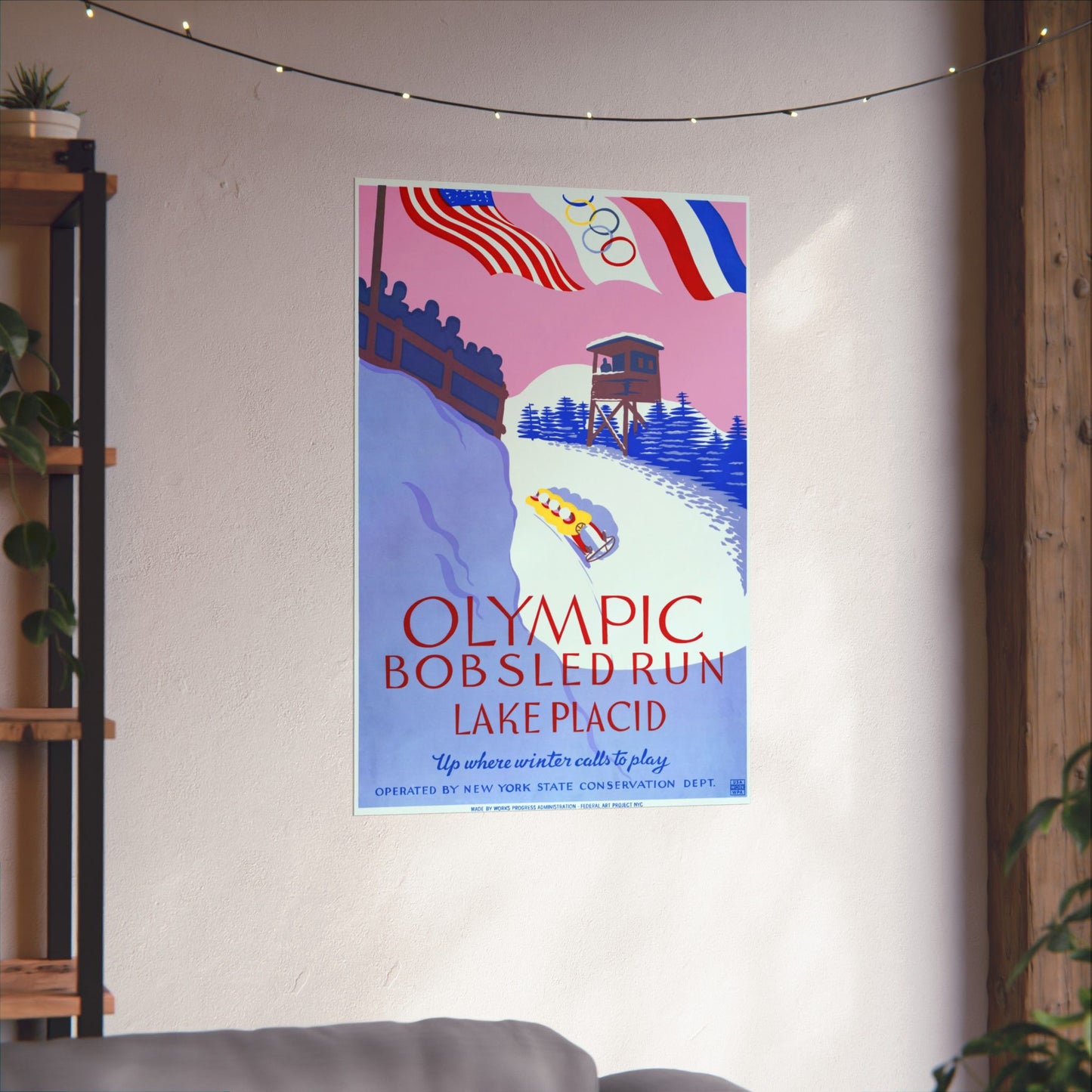 Lake Placid Olympic Bobsled Run - WPA poster (c. 1937) - Wall Poster Print