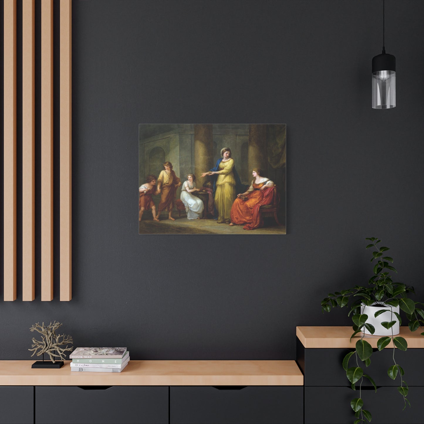 Cornelia, Mother of the Gracchi - Angelica Kauffman (1785) - Stretched Canvas Print