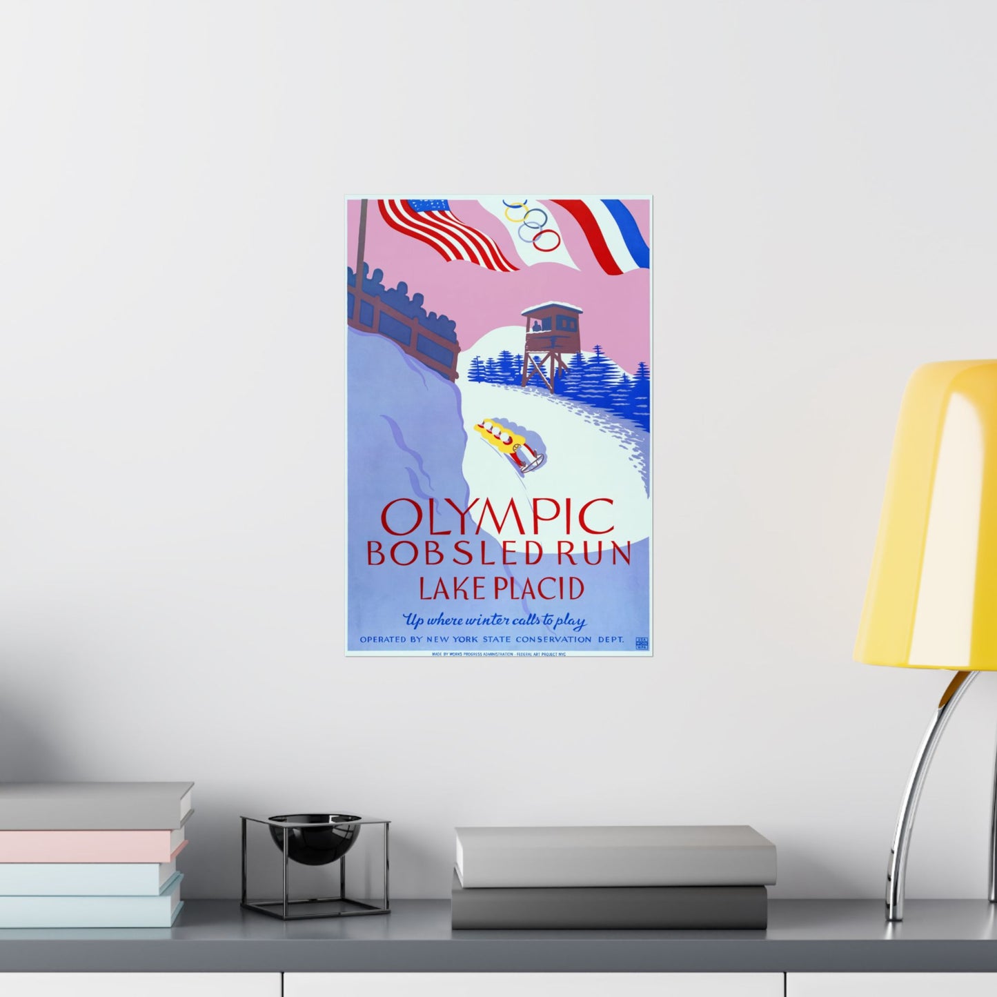 Lake Placid Olympic Bobsled Run - WPA poster (c. 1937) - Wall Poster Print