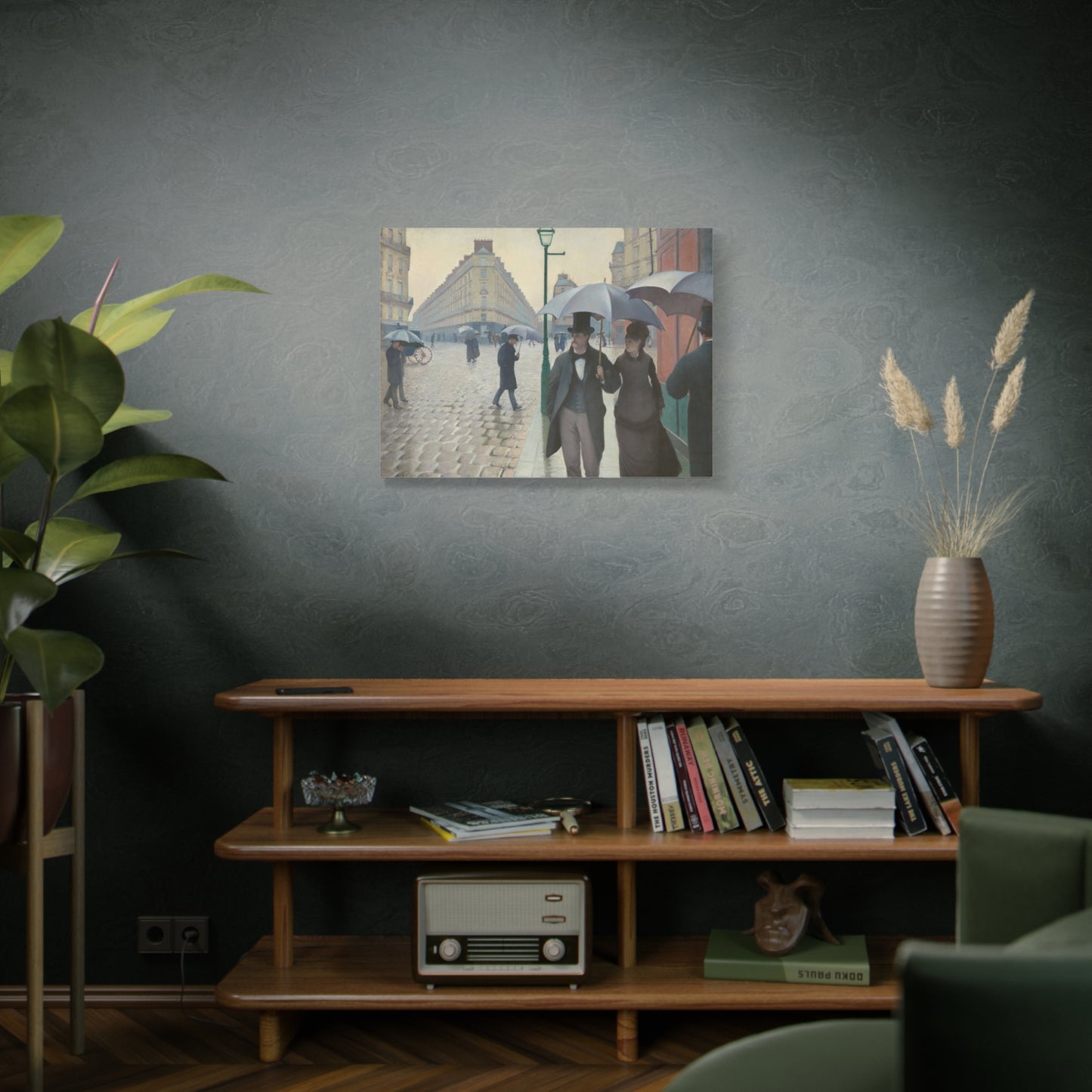 Rue de Paris, temps de pluie (Paris Street in Rainy Weather) - Gustave Caillebotte (1877) - Stretched Canvas Print