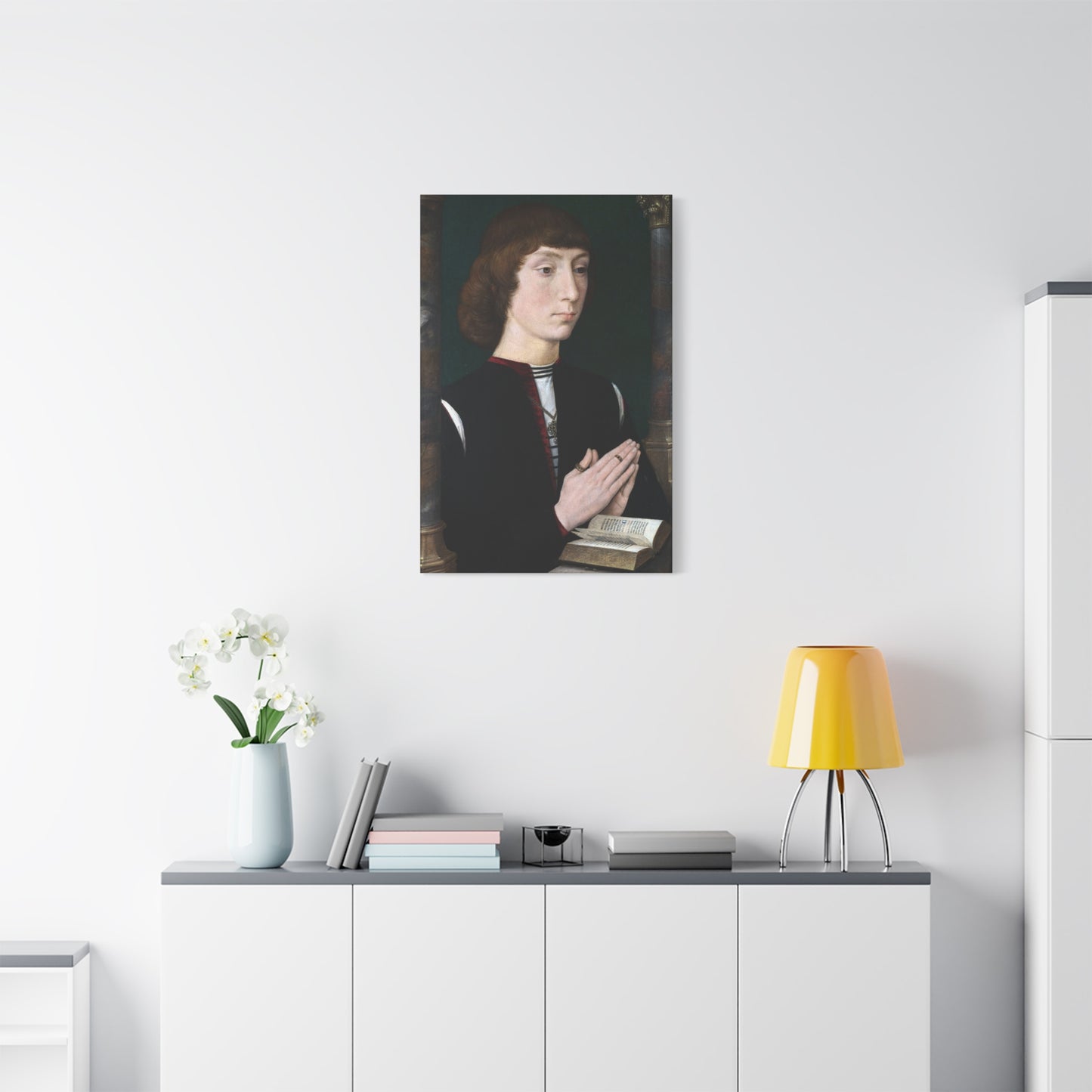 Portrait of a Young Man at Prayer - Hans Memling (c. 1485–1490) - Stretched Canvas Print