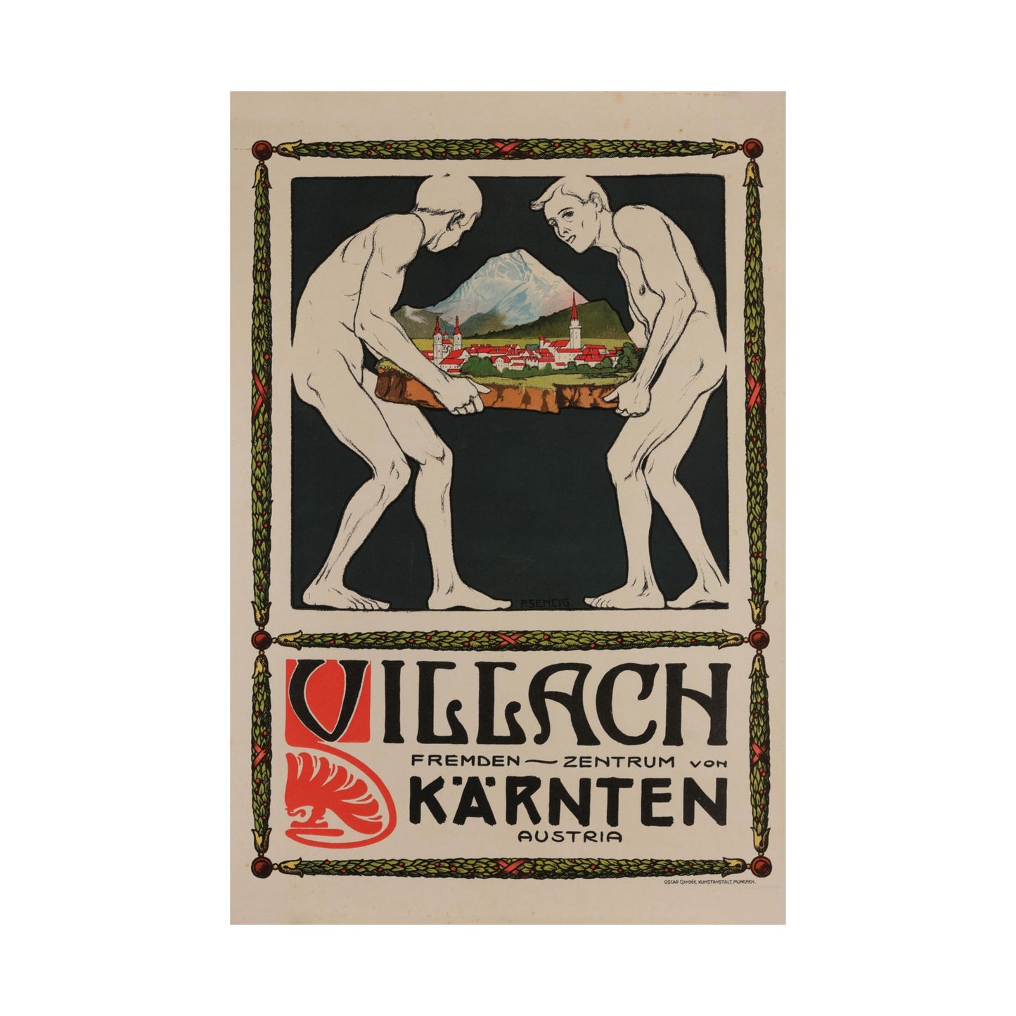 Villach - Kärnten (Carinthia) - Pietro A. Sencig (c. 1900s) - Wall Poster Print