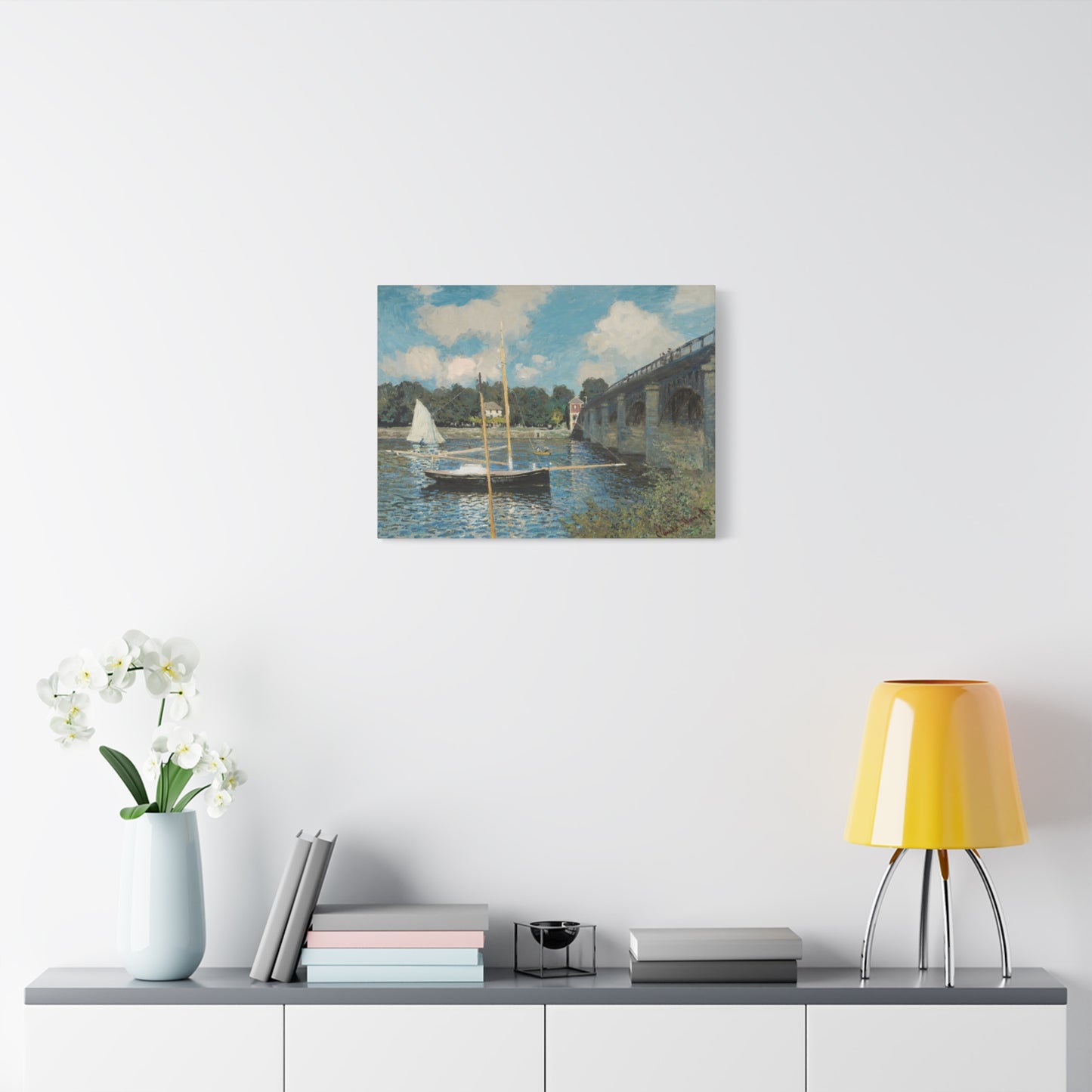 The Bridge at Argenteuil - Claude Monet (1874) - Stretched Canvas Print