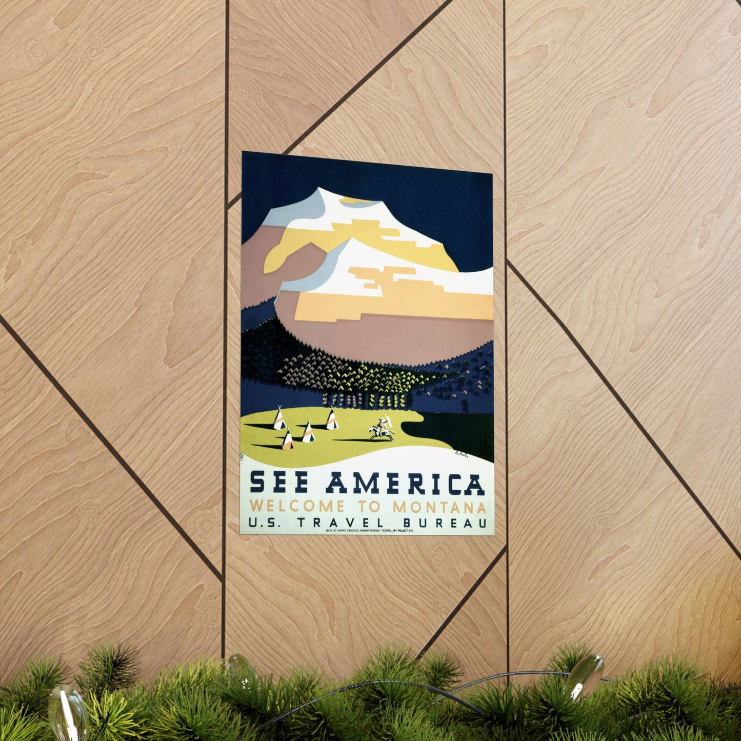 See America - Welcome to Montana WPA Poster - U.S. Travel Bureau (c. 1930s) - Wall Poster Print