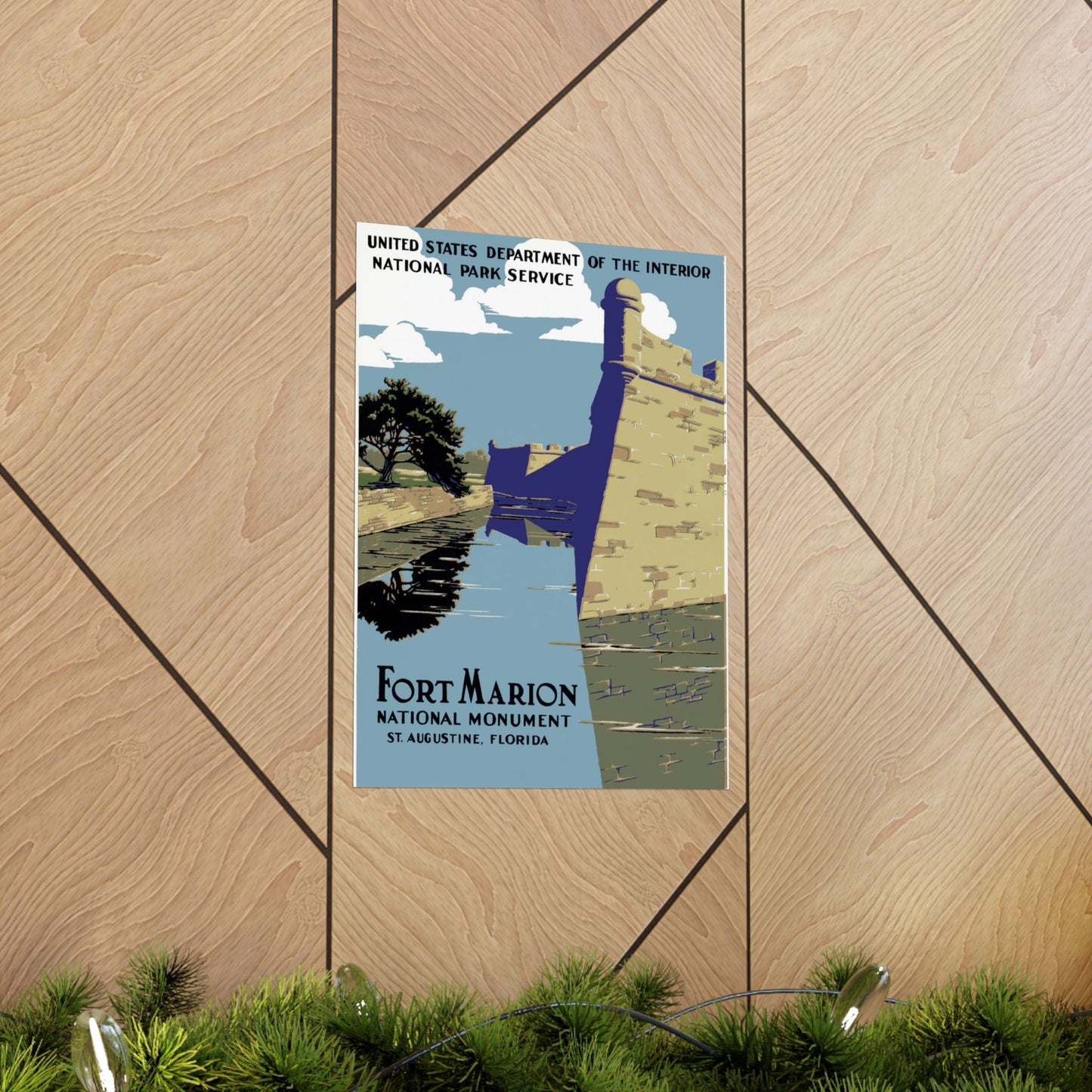 Fort Marion National Monument, St. Augustine Florida - WPA Travel Poster (c. 1938) - Wall Poster Print