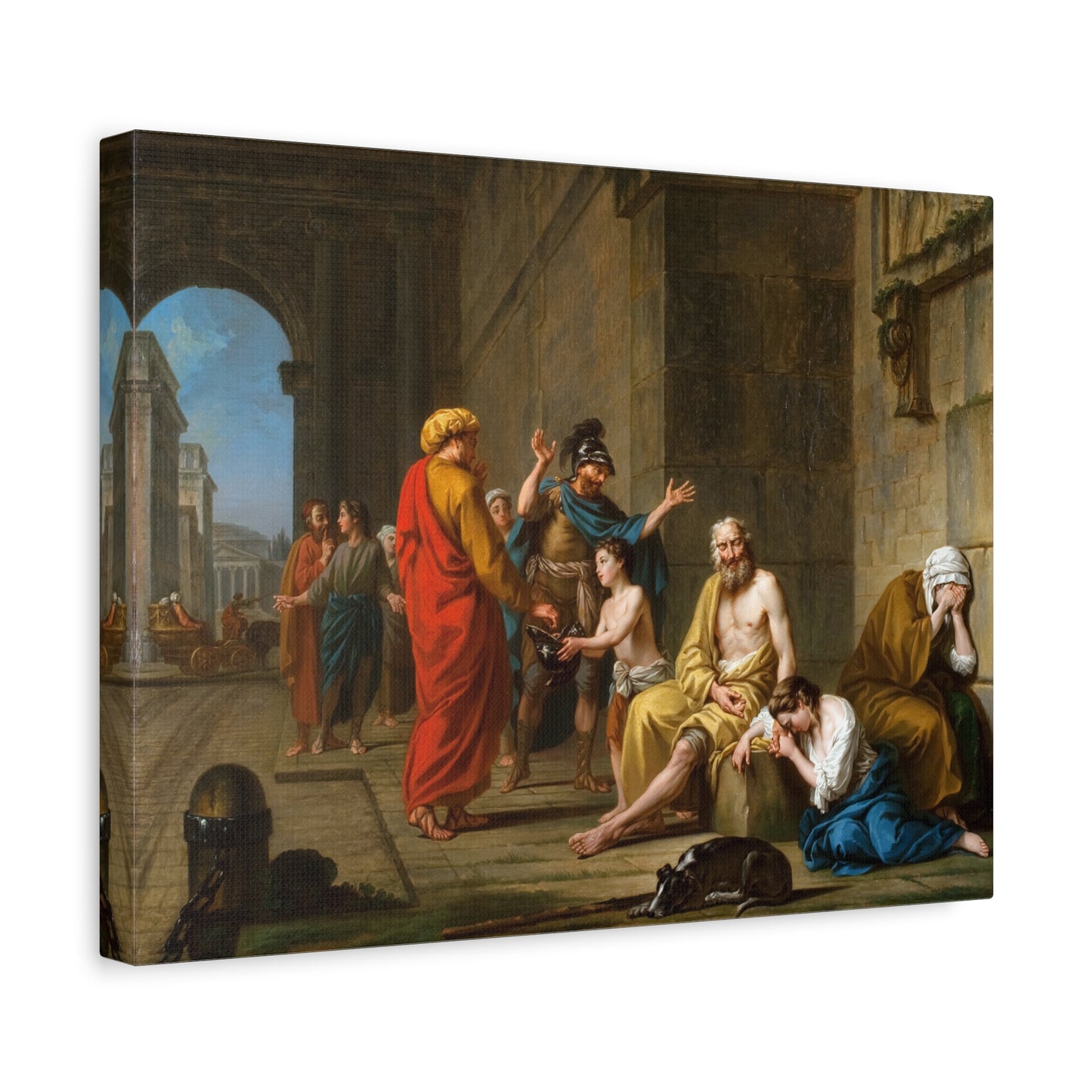 Belisarius Begging for Alms - Nicolas-René Jollain (1767) - Stretched Canvas Print